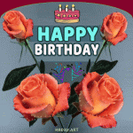 Happy Birthday roses gif images