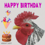 rooster birthday gif card
