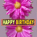 Happy Birthday gif flowers card