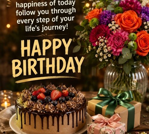 Birthday greeting card with bubbles